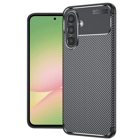 Hoes voor Samsung Galaxy A56 A566, Techsuit, CarbonFiber, Zwart