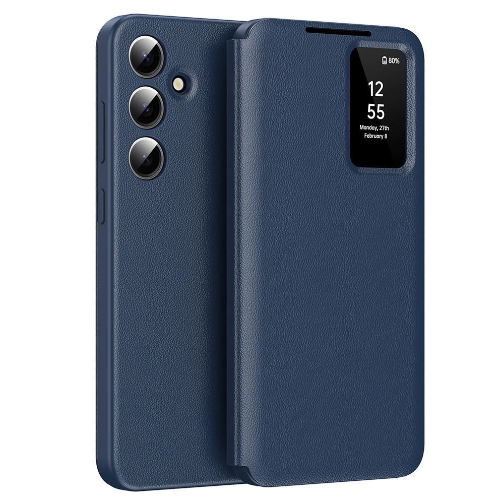 Hoes voor Samsung Galaxy A56 A566, Techsuit, SmartView, Blauw