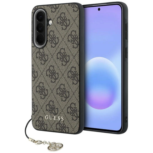 Coque pour Samsung Galaxy A57 5G, Guess, 4G Classic Logo Charm, Marron