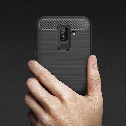 Coque pour Samsung Galaxy A6 Plus (2018) A605, Techsuit, Carbone, Noire