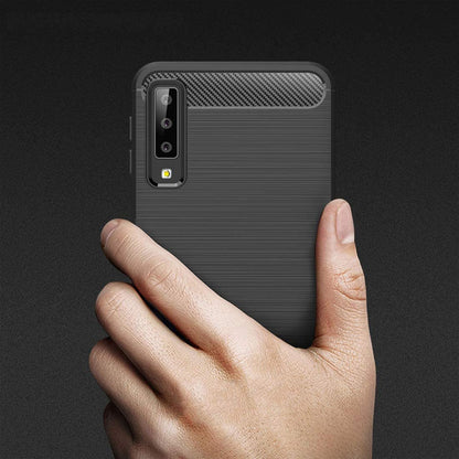 Coque pour Samsung Galaxy A7 (2018) A750, Techsuit, Carbone, Noire