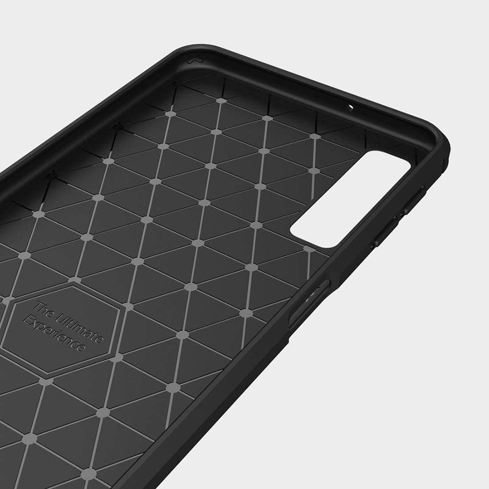 Coque pour Samsung Galaxy A7 (2018) A750, Techsuit, Carbone, Noire