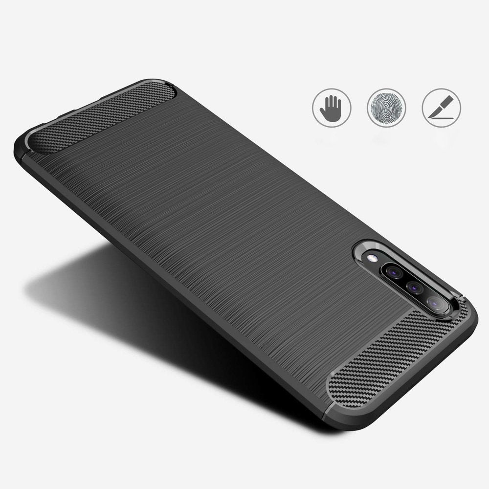Coque pour Samsung Galaxy A70s A707 / A70 A705, Techsuit, Carbone, Noire