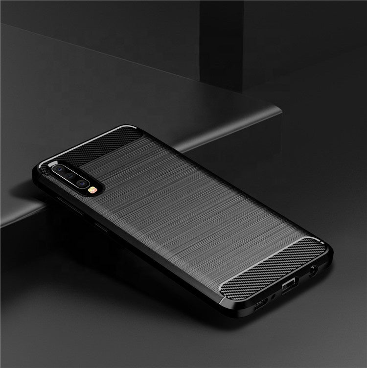 Coque pour Samsung Galaxy A70s A707 / A70 A705, Techsuit, Carbone, Noire
