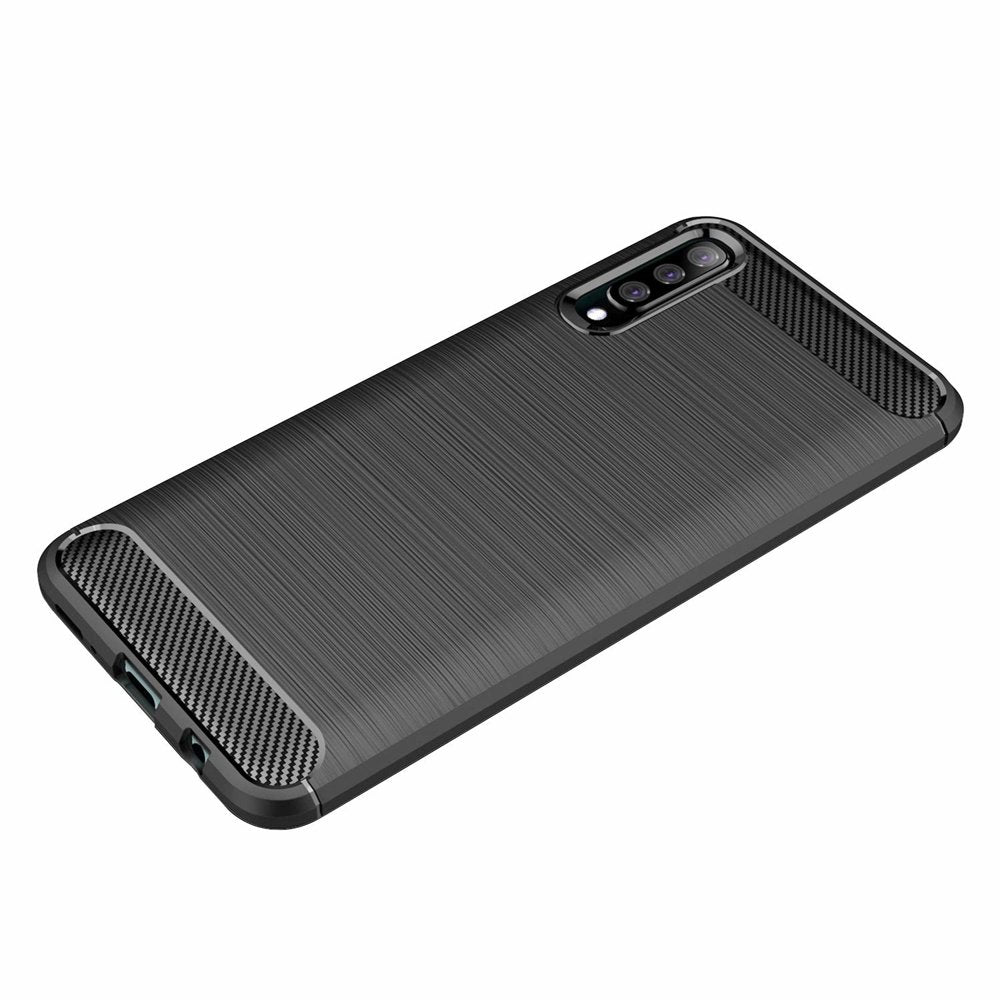 Coque pour Samsung Galaxy A70s A707 / A70 A705, Techsuit, Carbone, Noire