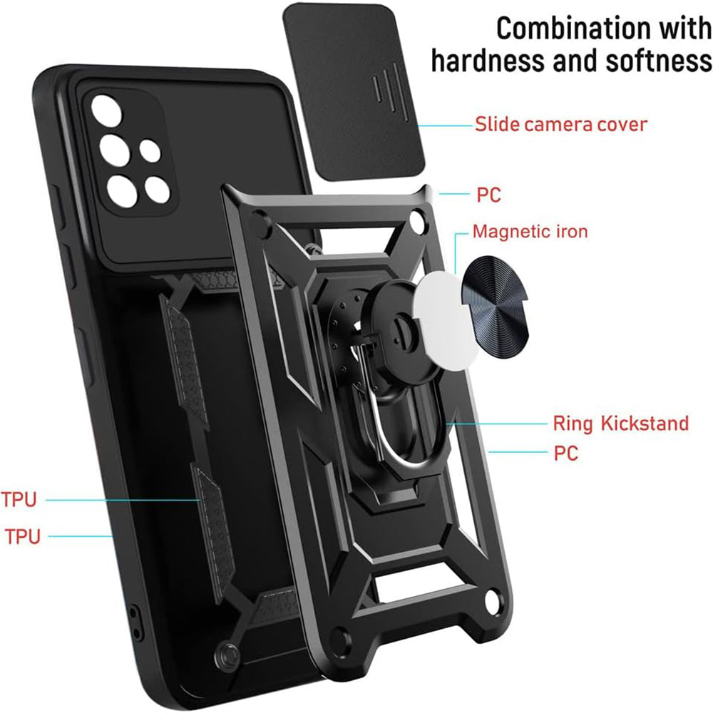 Hülle für Samsung Galaxy A71 A715, Techsuit, CamShield, Schwarz