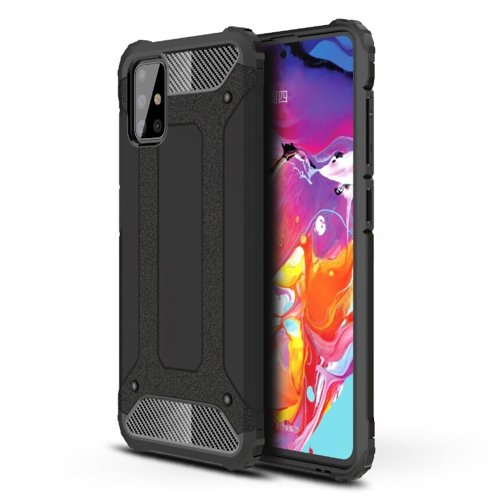 Coque pour Samsung Galaxy A71 A715, Techsuit, Hybrid Armor, Noire