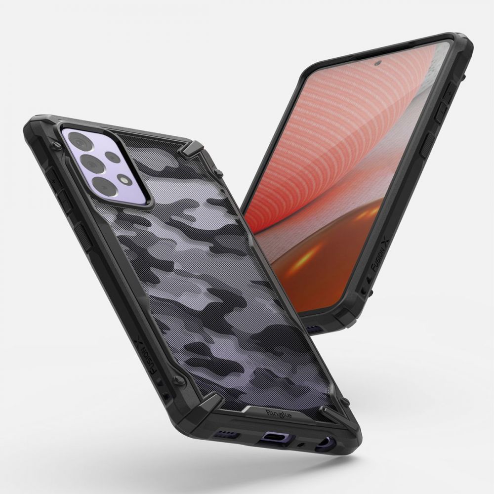 Étui pour Samsung Galaxy A72 A725 / A72 5G A726, Ringke, Fusion X Design, Camouflage