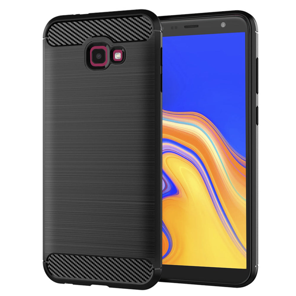Coque pour Samsung Galaxy J4 Plus (2018) J415, Techsuit, Carbone, Noire