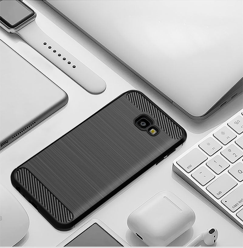 Coque pour Samsung Galaxy J4 Plus (2018) J415, Techsuit, Carbone, Noire