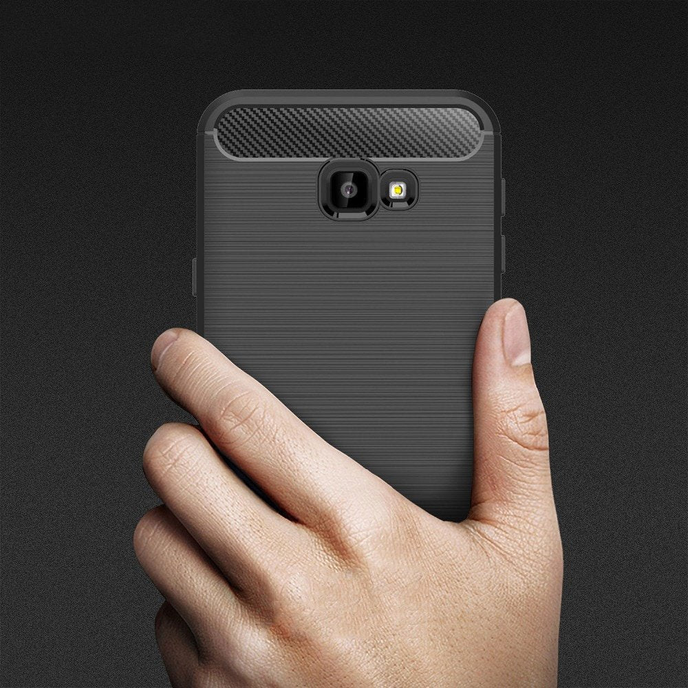 Coque pour Samsung Galaxy J4 Plus (2018) J415, Techsuit, Carbone, Noire