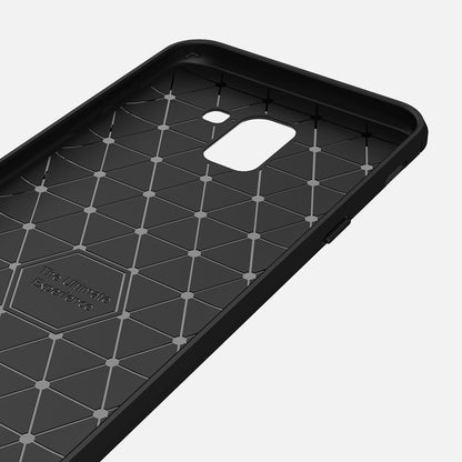 Hülle für Samsung Galaxy J6 J600, Techsuit, Carbon, Schwarz