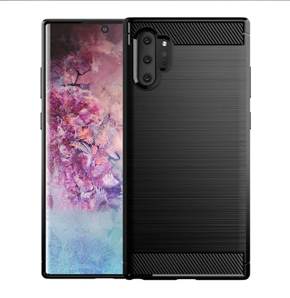 Hülle für Samsung Galaxy Note 10+ 5G N976 / Note 10+ N975, Techsuit, Carbon, Schwarz