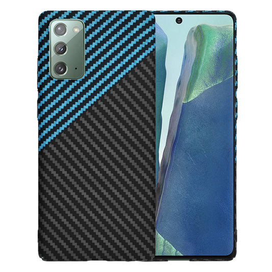 Coque pour Samsung Galaxy Note 20 5G N981 / Note 20 N980, Techsuit, Carbonite FiberShell, Noir Bleu