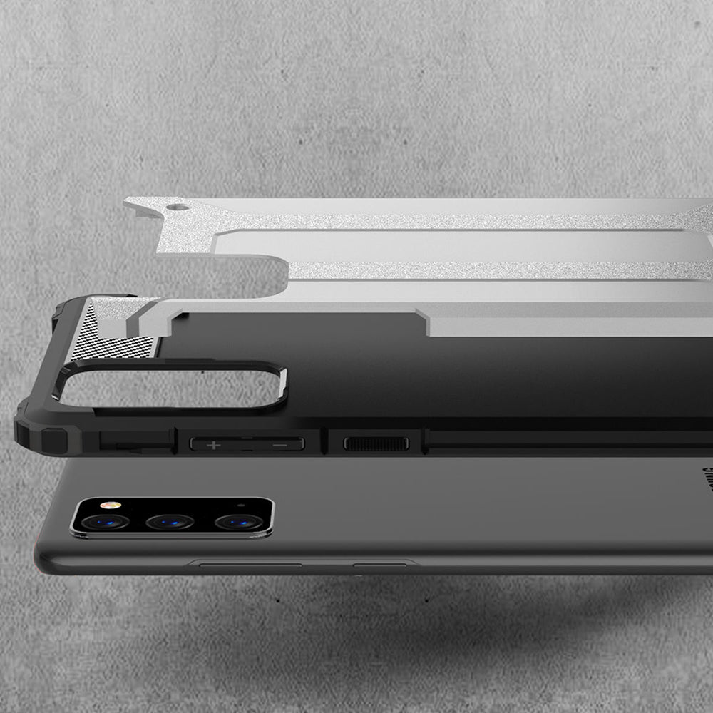 Hülle für Samsung Galaxy Note 20 5G N981 / Note 20 N980, Techsuit, Hybrid Armor, Schwarz