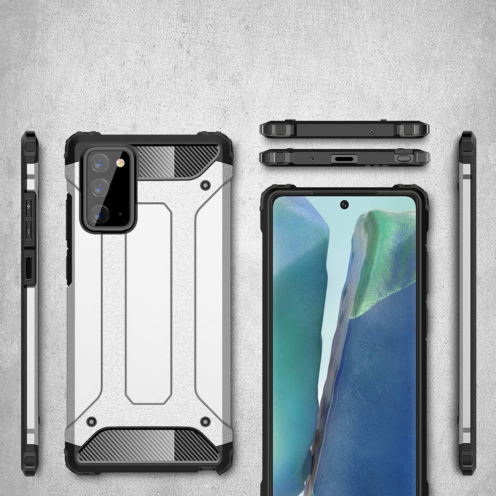 Hülle für Samsung Galaxy Note 20 5G N981 / Note 20 N980, Techsuit, Hybrid Armor, Schwarz