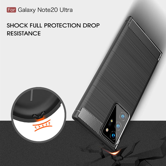 Hoes voor Samsung Galaxy Note 20 Ultra 5G N986 / Note 20 Ultra N985, Techsuit, Carbon, Zwart