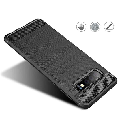 Hülle für Samsung Galaxy S10 G973, Techsuit, Carbon, Schwarz
