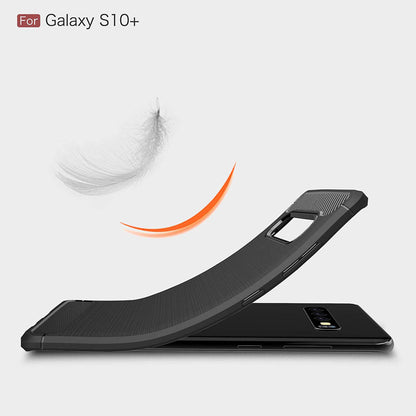 Hoes voor Samsung Galaxy S10+ G975, Techsuit, Carbon, Zwart