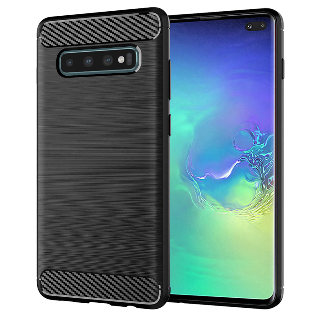 Hoes voor Samsung Galaxy S10+ G975, Techsuit, Carbon, Zwart