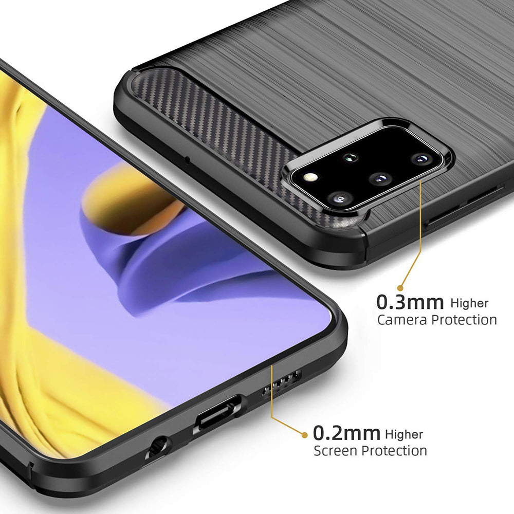 Coque pour Samsung Galaxy S20+ 5G G986 / S20+ G985, Techsuit, Carbone, Noire