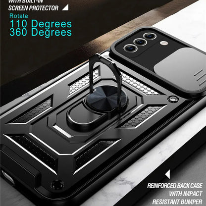 Coque pour Samsung Galaxy S21 5G G991, Techsuit, CamShield, Noire