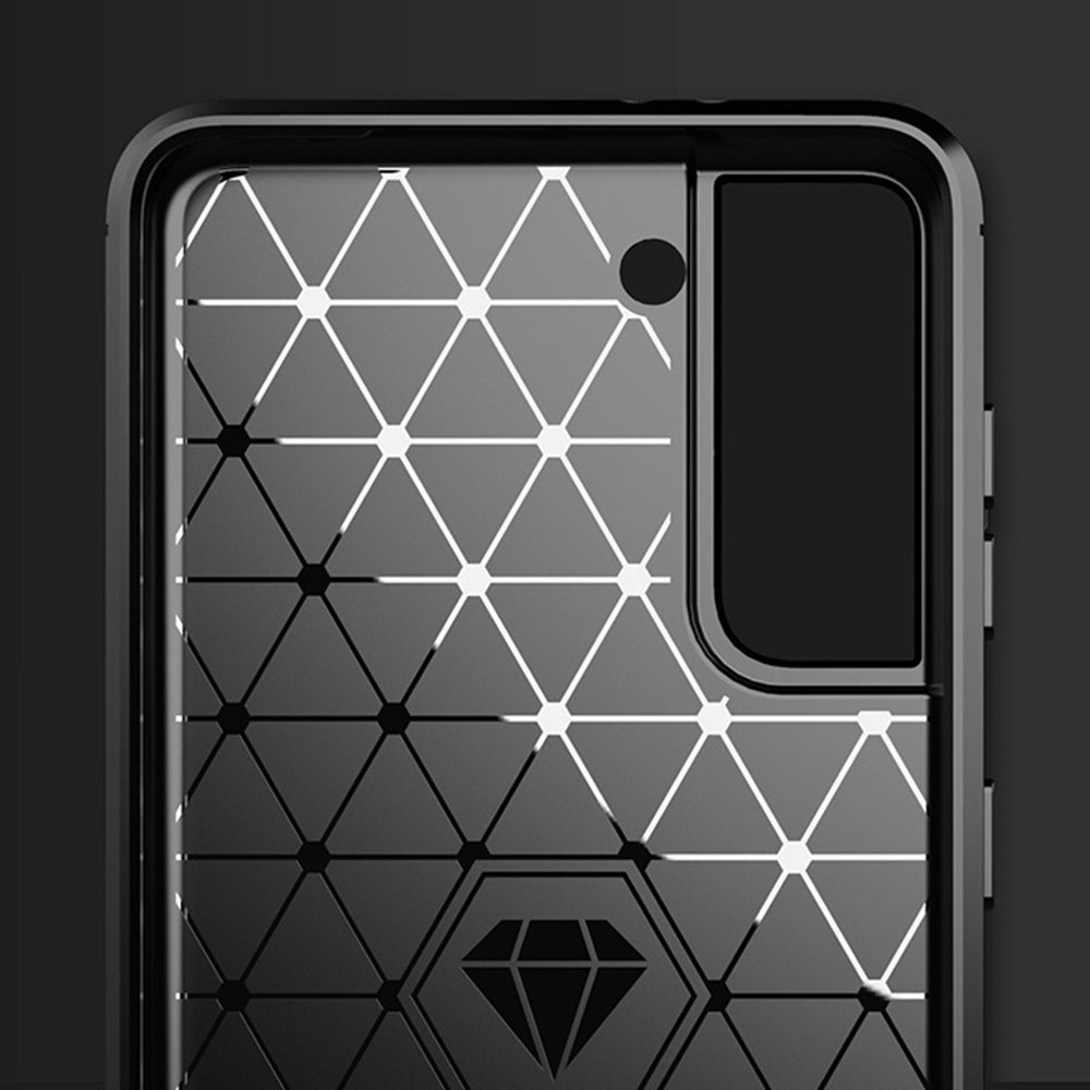 Hülle für Samsung Galaxy S21 5G G991, Techsuit, Carbon, Schwarz