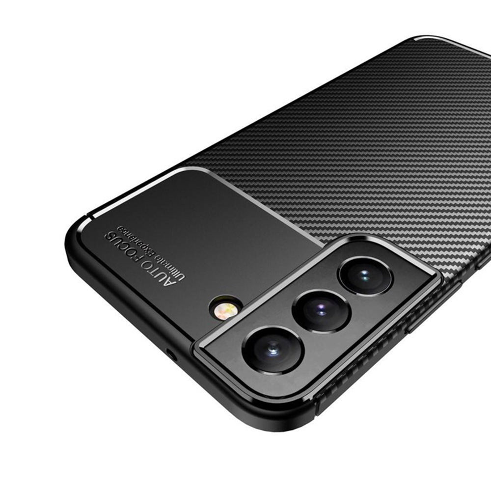 Hülle für Samsung Galaxy S21 5G G991, Techsuit, CarbonFiber, Schwarz