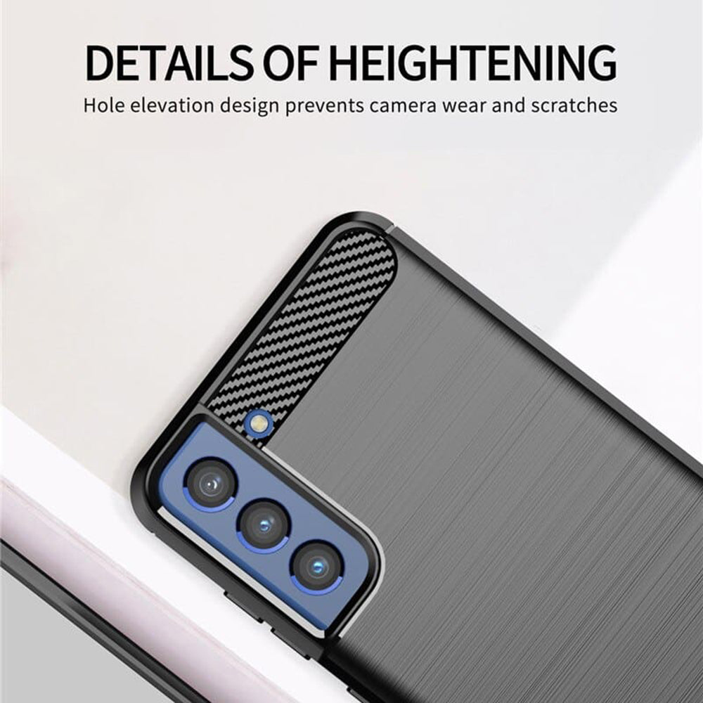Hülle für Samsung Galaxy S21 FE 5G G990, Techsuit, Carbon, Schwarz
