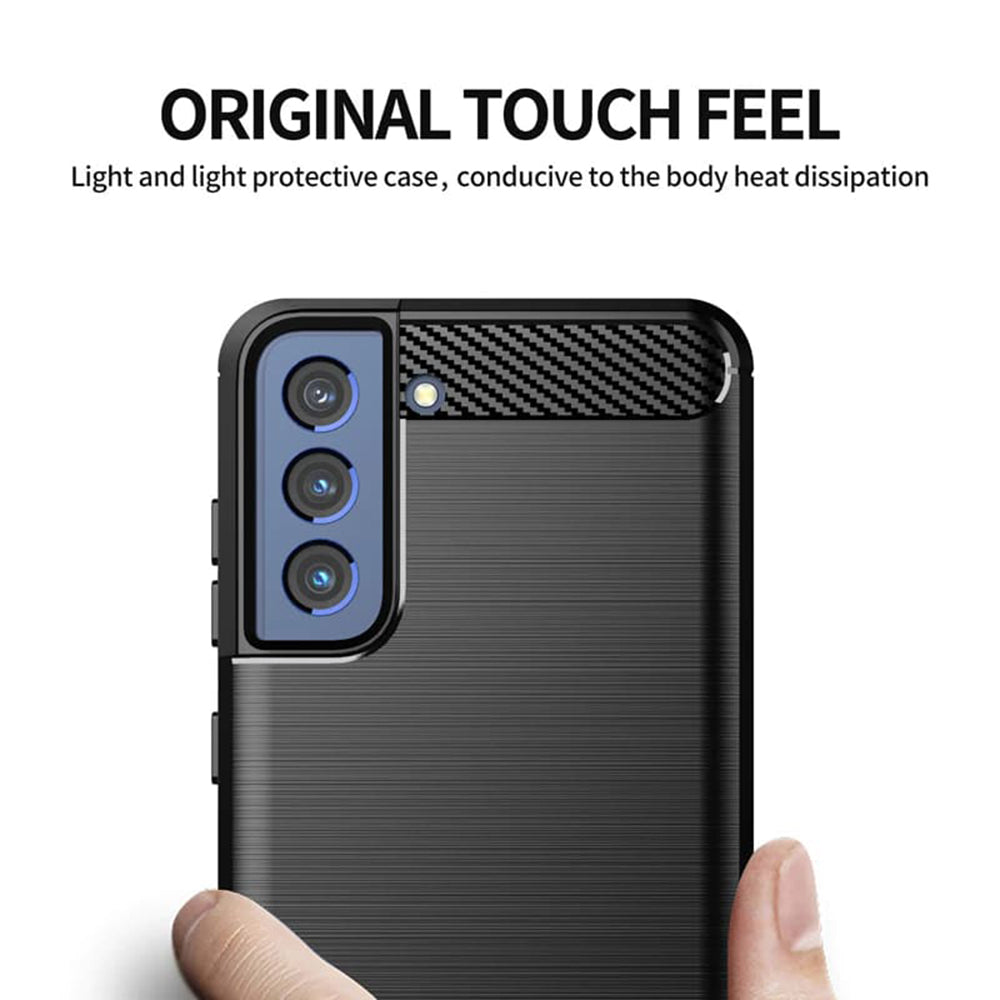 Hülle für Samsung Galaxy S21 FE 5G G990, Techsuit, Carbon, Schwarz