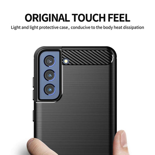 Hoes voor Samsung Galaxy S21 FE 5G G990, Techsuit, Carbon, Zwart
