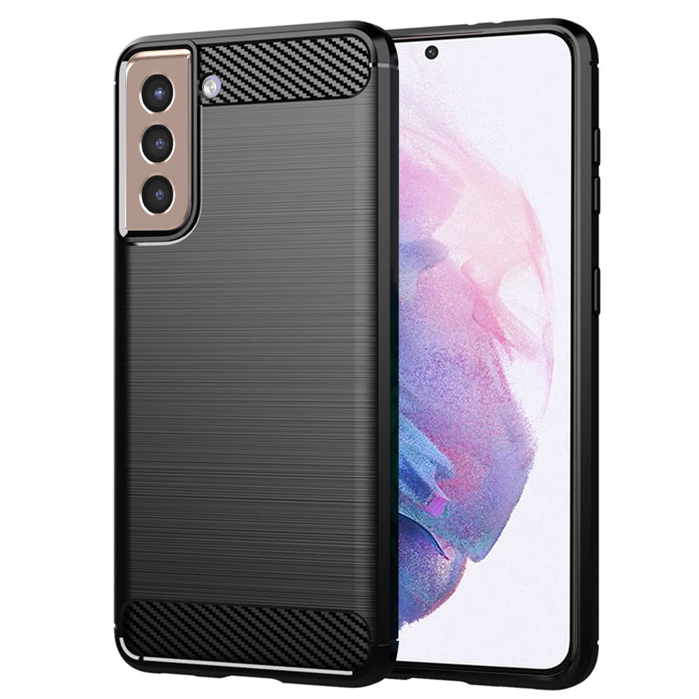 Hoes voor Samsung Galaxy S21+ 5G G996, Techsuit, Carbon, Zwart