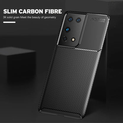 Coque pour Samsung Galaxy S21 Ultra 5G G998, Techsuit, Fibre de carbone, Noire