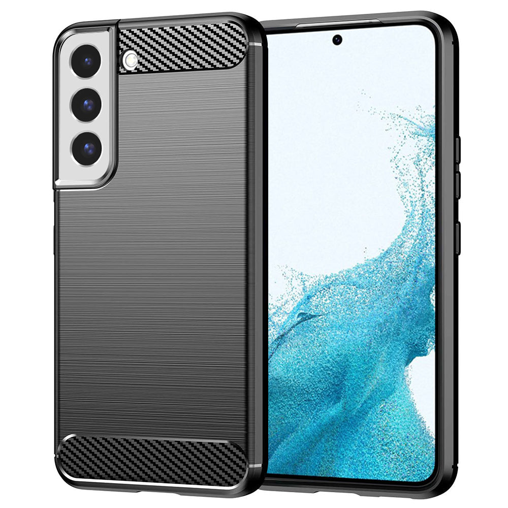 Hülle für Samsung Galaxy S22 5G S901, Techsuit, Carbon, Schwarz