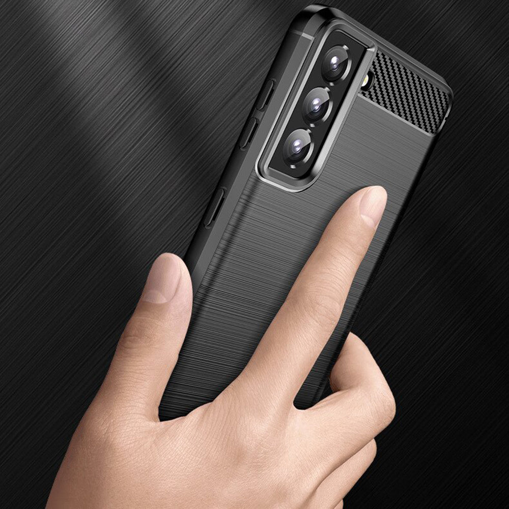 Hülle für Samsung Galaxy S22 5G S901, Techsuit, Carbon, Schwarz