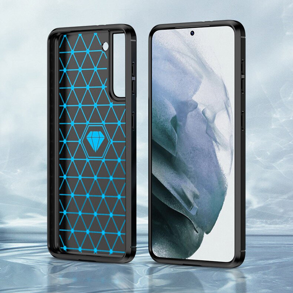 Hülle für Samsung Galaxy S22 5G S901, Techsuit, Carbon, Schwarz