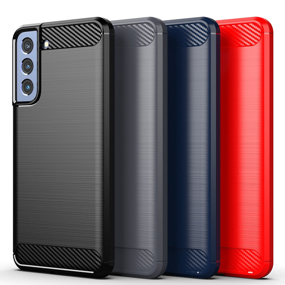 Hülle für Samsung Galaxy S22 5G S901, Techsuit, Carbon, Schwarz