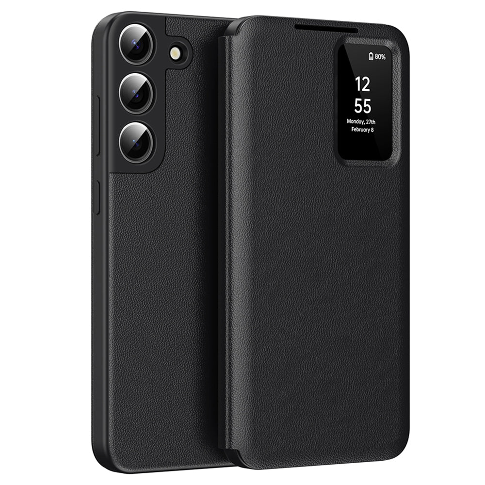 Hülle für Samsung Galaxy S22 5G S901, Techsuit, SmartView, Schwarz
