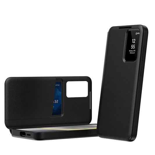 Hülle für Samsung Galaxy S22 5G S901, Techsuit, SmartView, Schwarz