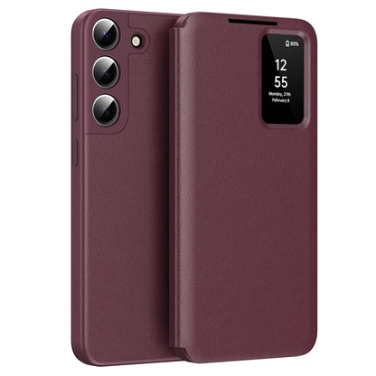 Coque pour Samsung Galaxy S22 5G S901, Techsuit, SmartView, Bordeaux