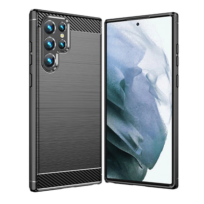 Hülle für Samsung Galaxy S22 Ultra 5G S908, Techsuit, Carbon, Schwarz