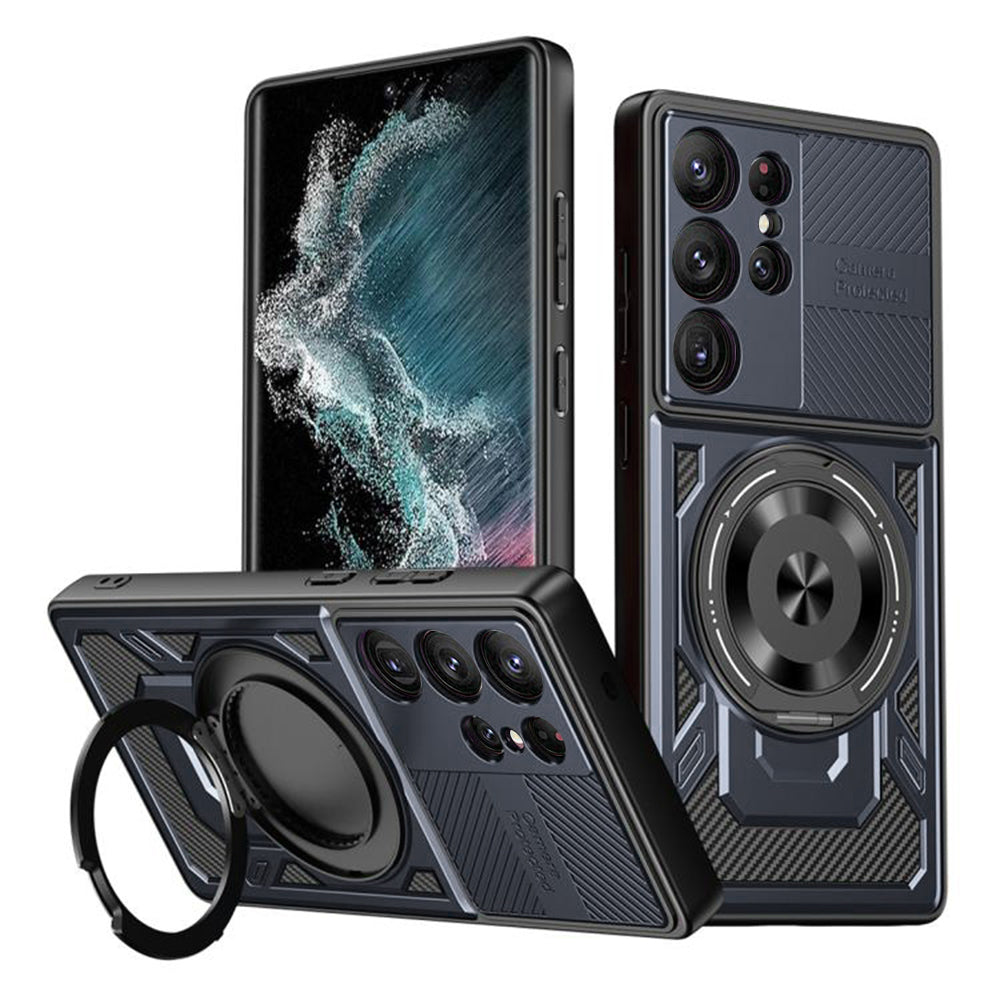 Hülle für Samsung Galaxy S22 Ultra 5G S908, Techsuit, RuggedCam, Blau
