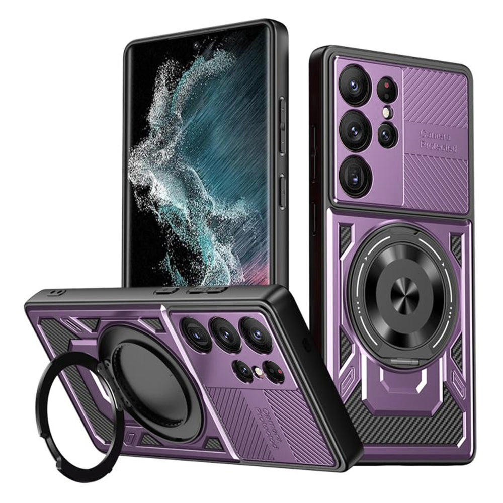 Hülle für Samsung Galaxy S22 Ultra 5G S908, Techsuit, RuggedCam, Lila