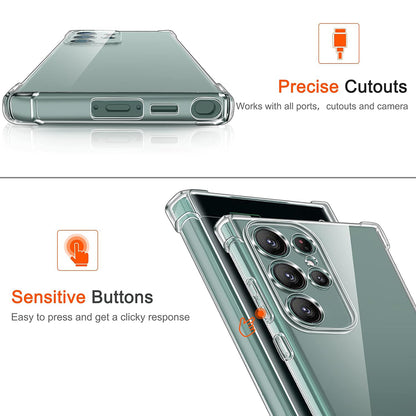 Case for Samsung Galaxy S22 Ultra 5G S908, Techsuit, Shockproof Clear, Transparent