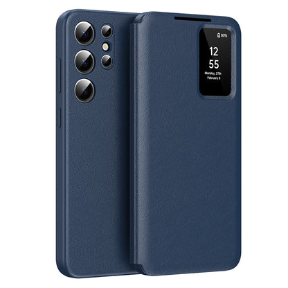 Coque pour Samsung Galaxy S22 Ultra 5G S908, Techsuit, SmartView, Bleue