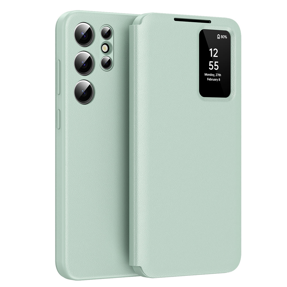 Hülle für Samsung Galaxy S22 Ultra 5G S908, Techsuit, SmartView, Grün