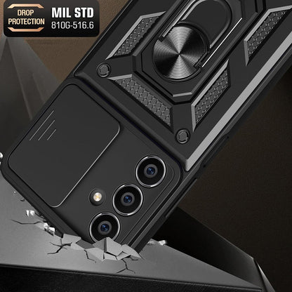Hülle für Samsung Galaxy S23 FE S711, Techsuit, CamShield, Schwarz