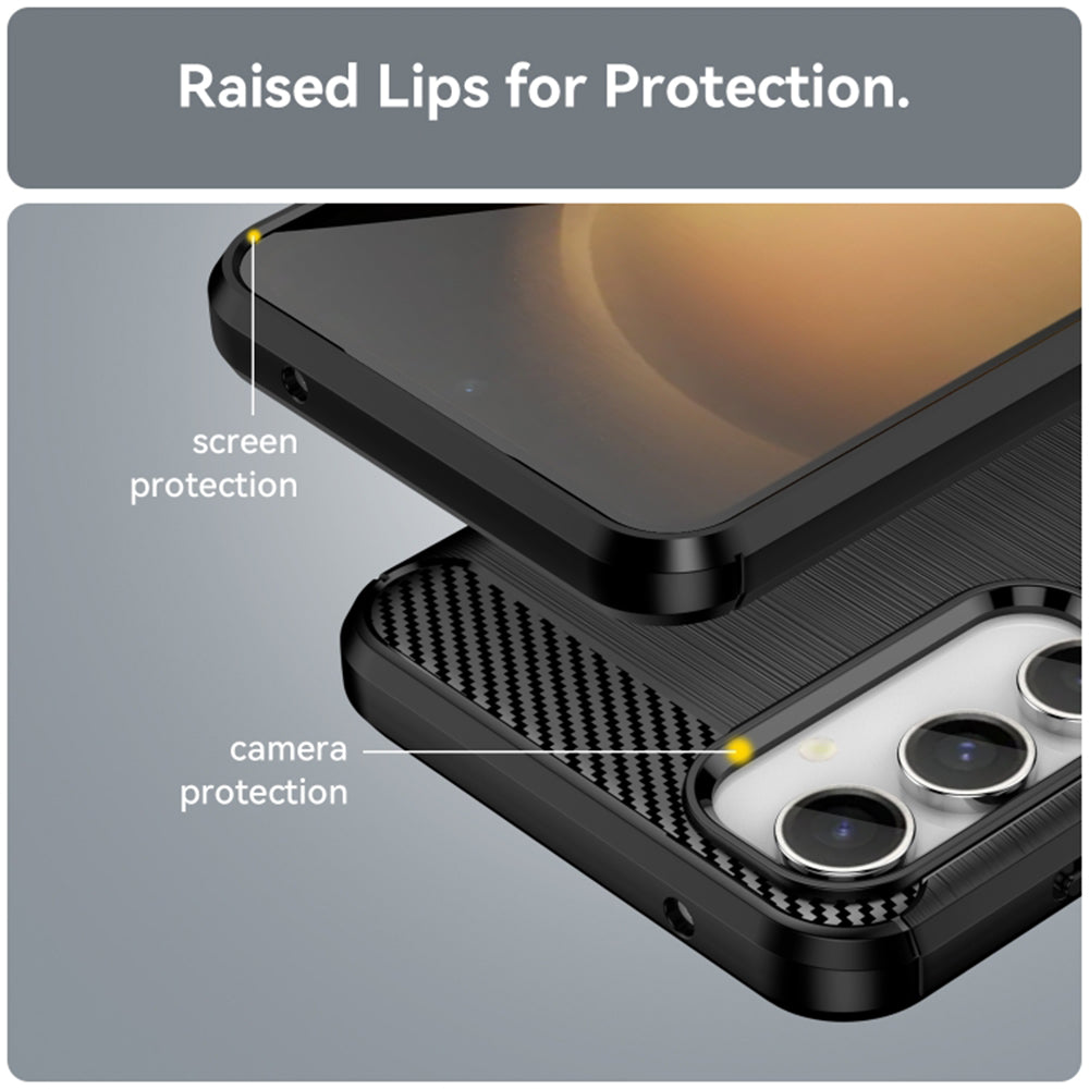 Hülle für Samsung Galaxy S23 FE S711, Techsuit, Carbon, Schwarz