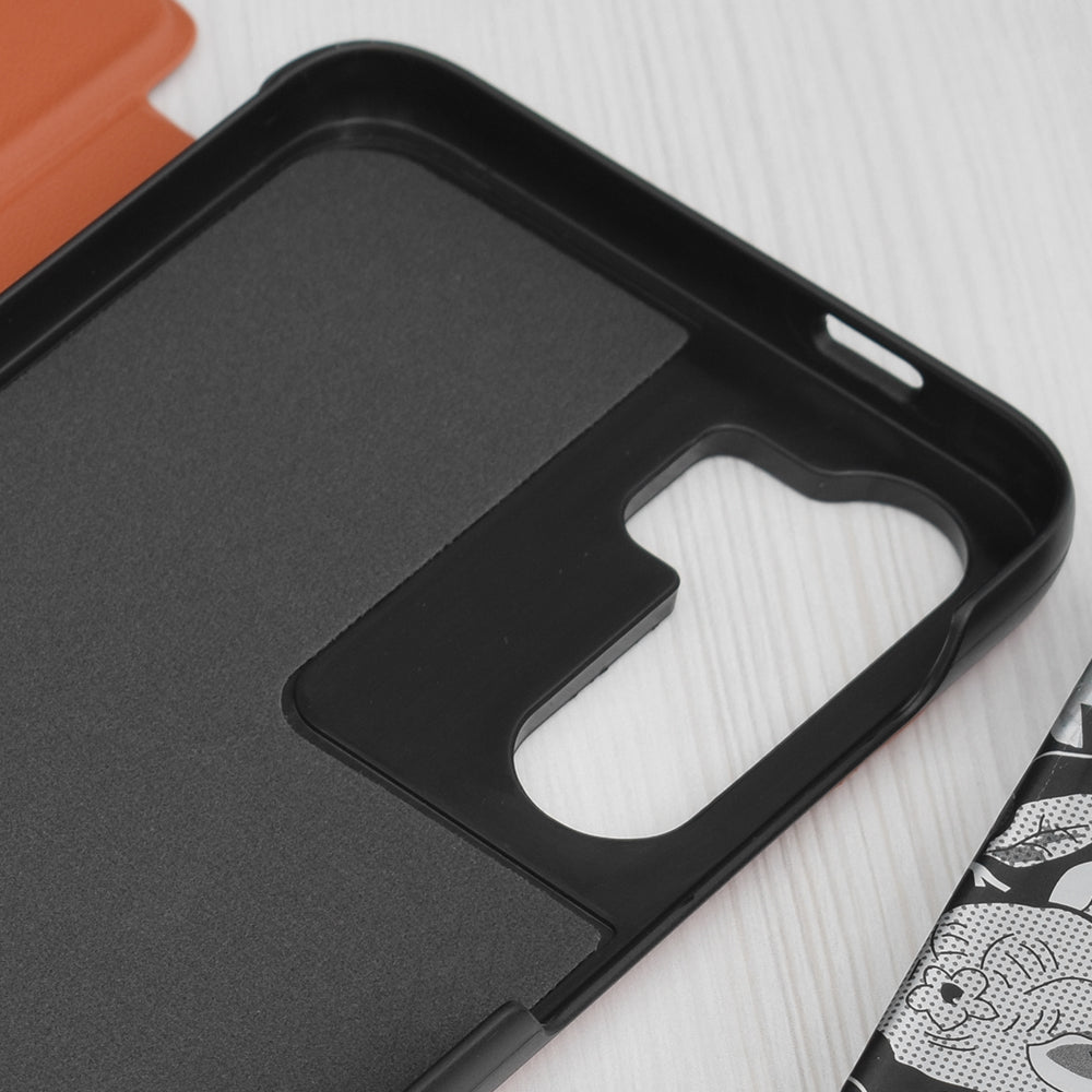 Hoes voor Samsung Galaxy S23 FE S711, Techsuit, eFold, Oranje