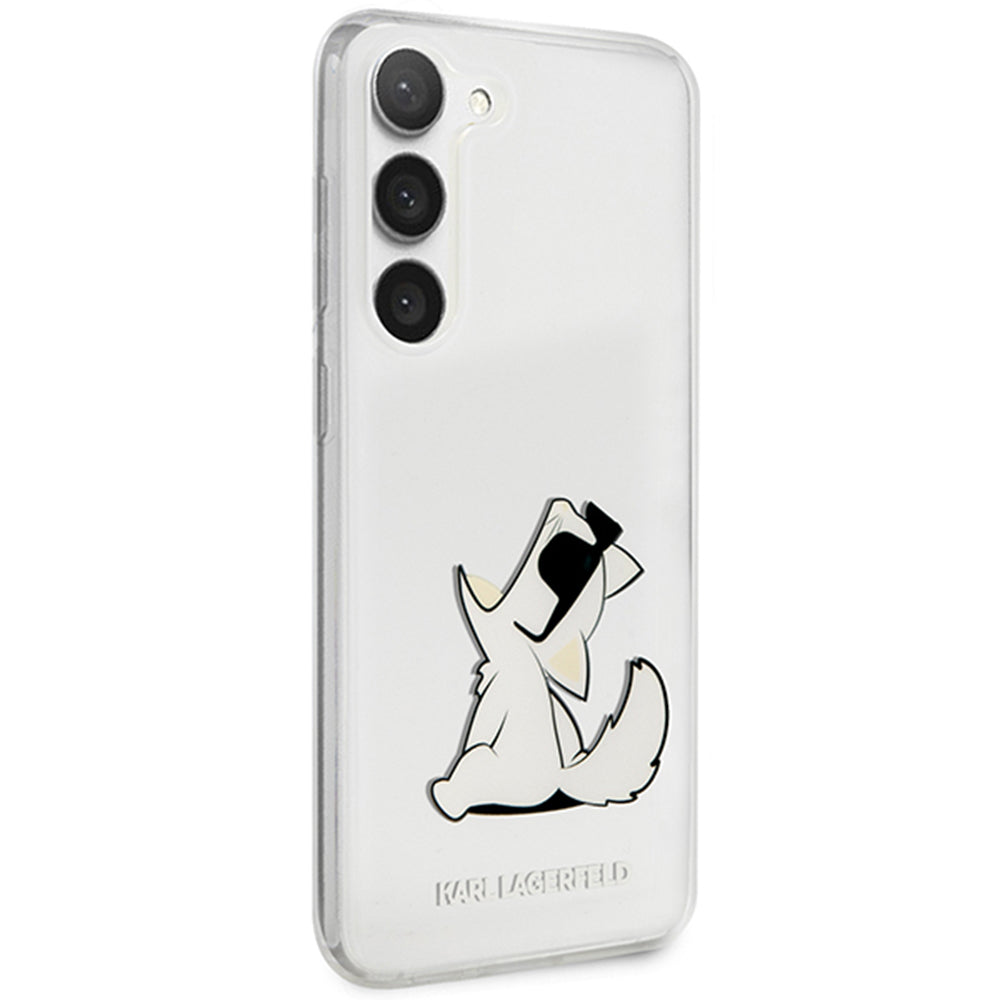Hülle für Samsung Galaxy S23+ S916, Karl Lagerfeld, Choupette Eat, Transparent